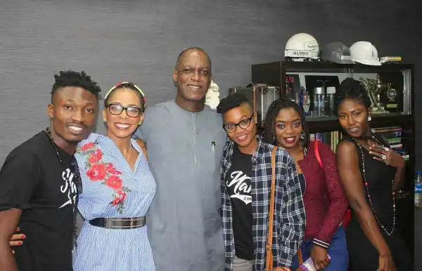 #BBNaija: Efe And The Last 4 Housemates Unite On Media Tour (Photos)